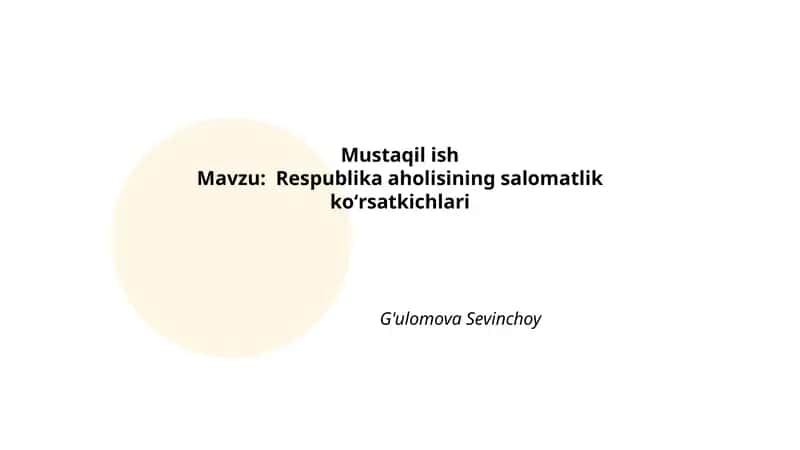 Mustaqil ish 1