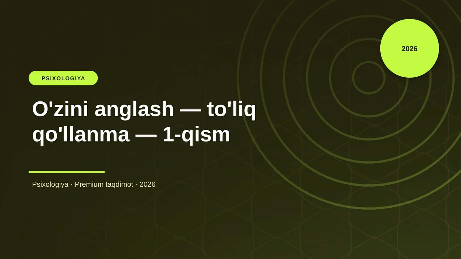 O'zini anglash — to'liq qo'llanma — 1-qism 1