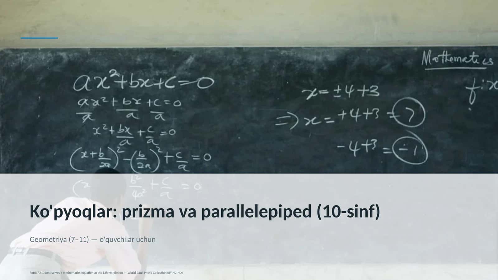 Ko'pyoqlar: prizma va parallelepiped (10-sinf) 1