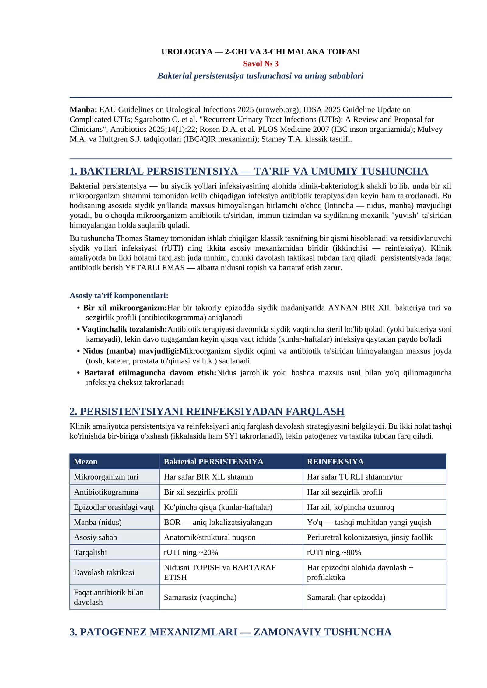 Bakterial persistentsiya tushunchasi va uning sabablari 1