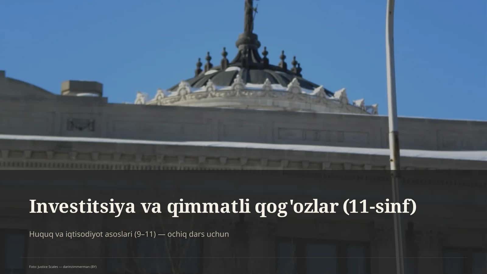 Huquq va iqtisodiyot asoslari (9–11) — ochiq dars uchun 1