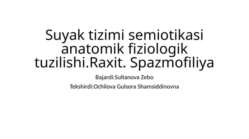 Suyak tizimi 1
