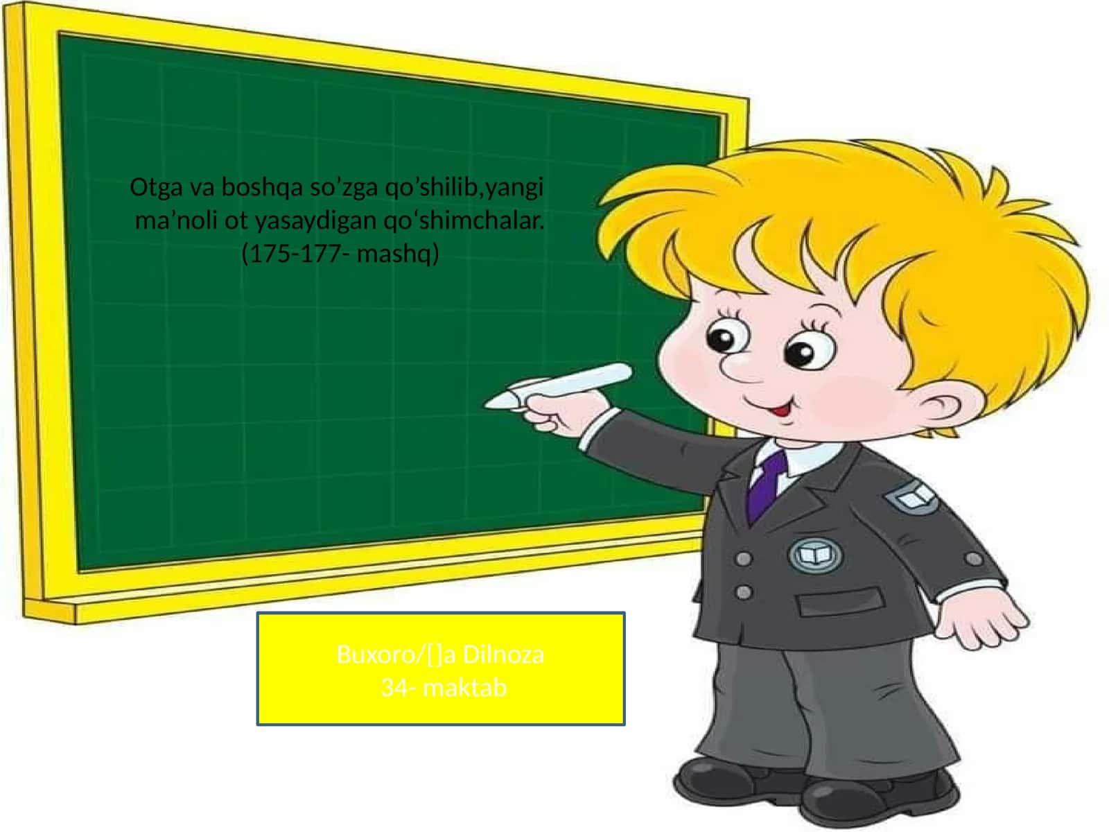 Otga va boshqa so’zga qo’shilib,yangi ma’noli ot yasaydigan qo‘shimchalar 1
