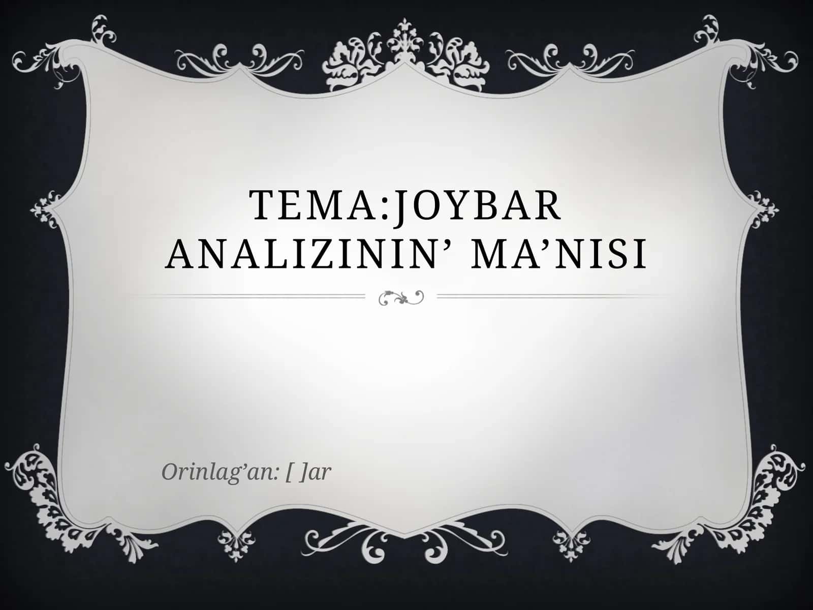 Joybaranalizining ma'nosi 1