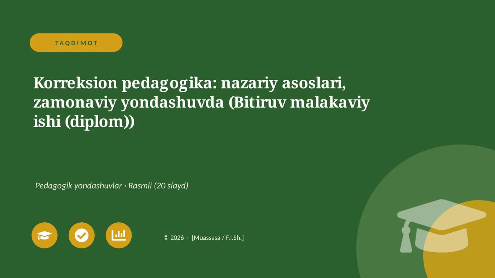 Korreksion pedagogika: nazariy asoslari, zamonaviy yondashuvda (Bitiruv malakaviy ishi (diplom)) 1