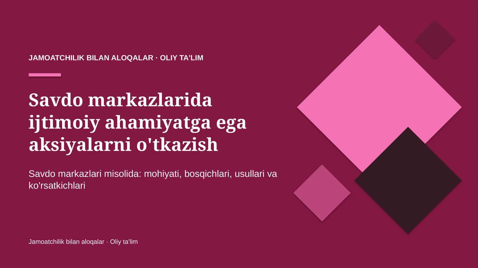 savdo markazlarida ijtimoiy ahamiyatga ega aksiyalarni o'tkazish 4126 1