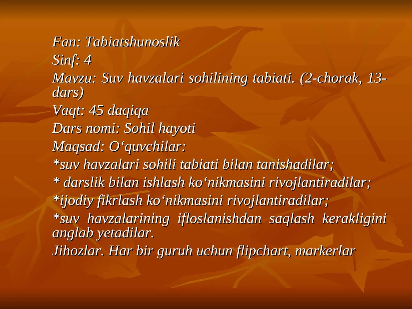 Suv havzalari sohilining tabiati 1