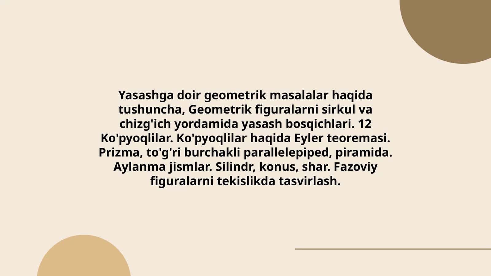 Geometrik figuralarni yasash 1