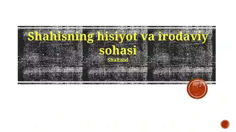 Shahisning hisiyot va irodaviy sohasi