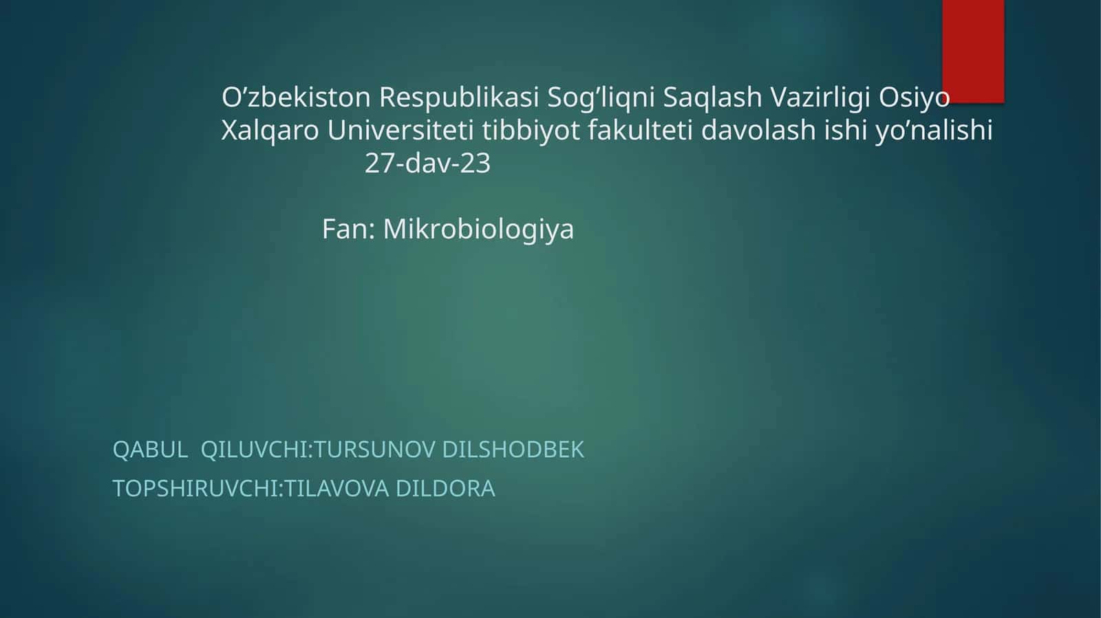 Mavzu;Leptospirozlar morfologiyasi,strukturasi,tarqalganligini keltirib chiqaruvchi kasalliklar labaratoriya diagnostikasi haqida to'liq ma'lumot 1