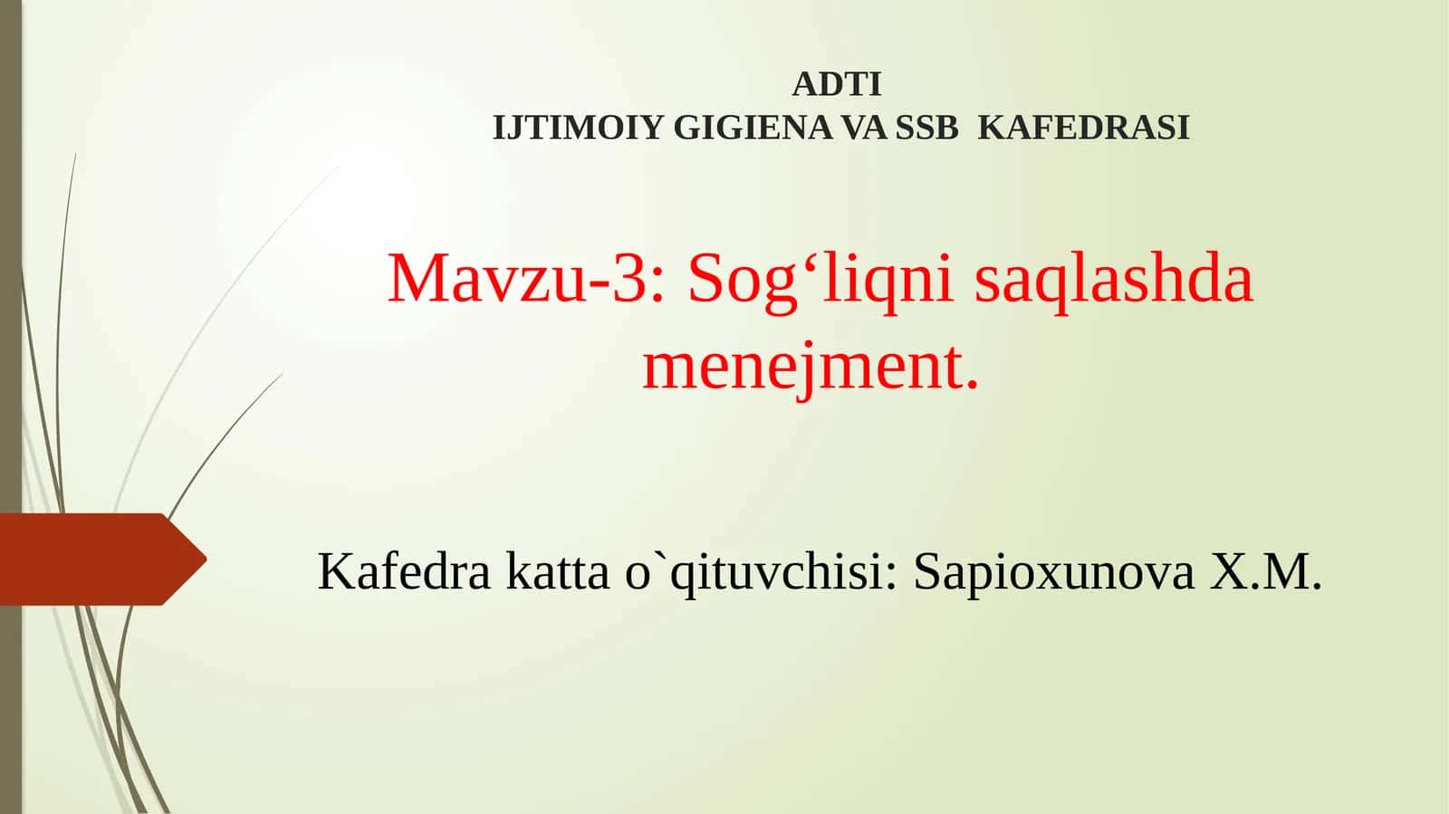 Sog‘liqni saqlashda menedjment 1
