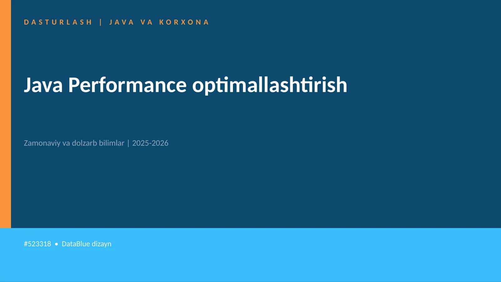 Java Performance optimallashtirish 1