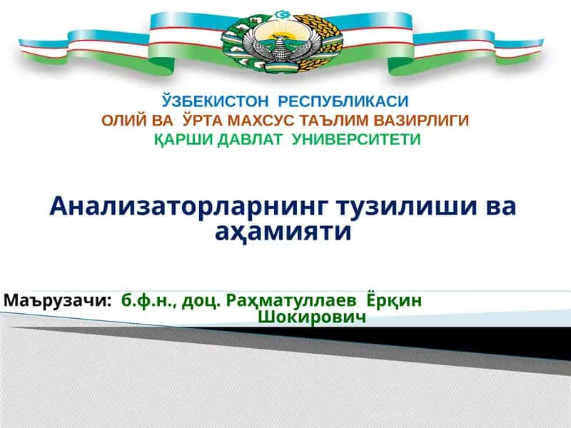 Анализаторларнинг тузилиши ва аҳамияти 1