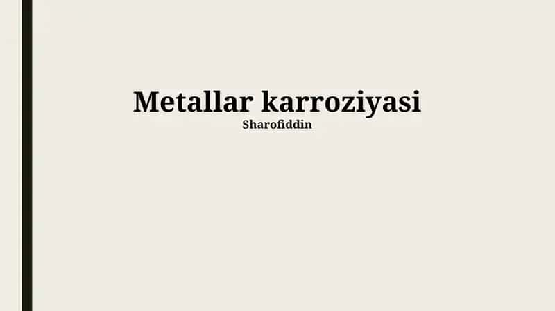 Metallar karroziyasi 1