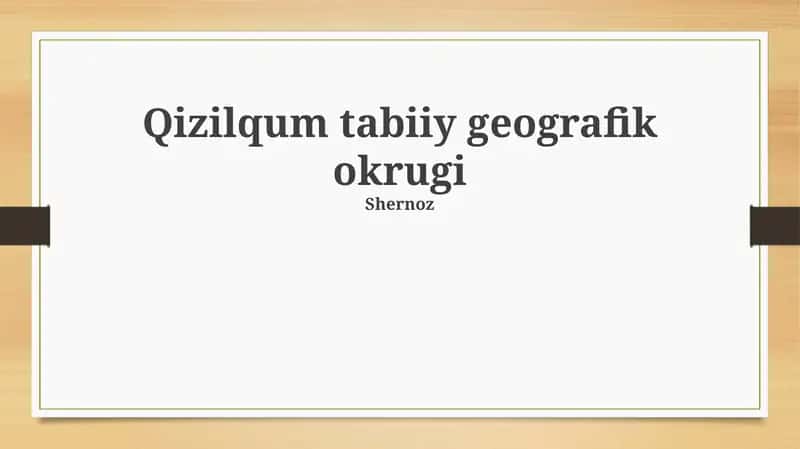Qizilqum tabiiy geografik okrugi 1