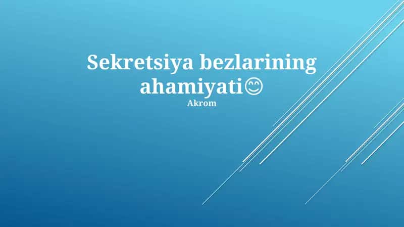 Bezlar sekretsiyasi 1