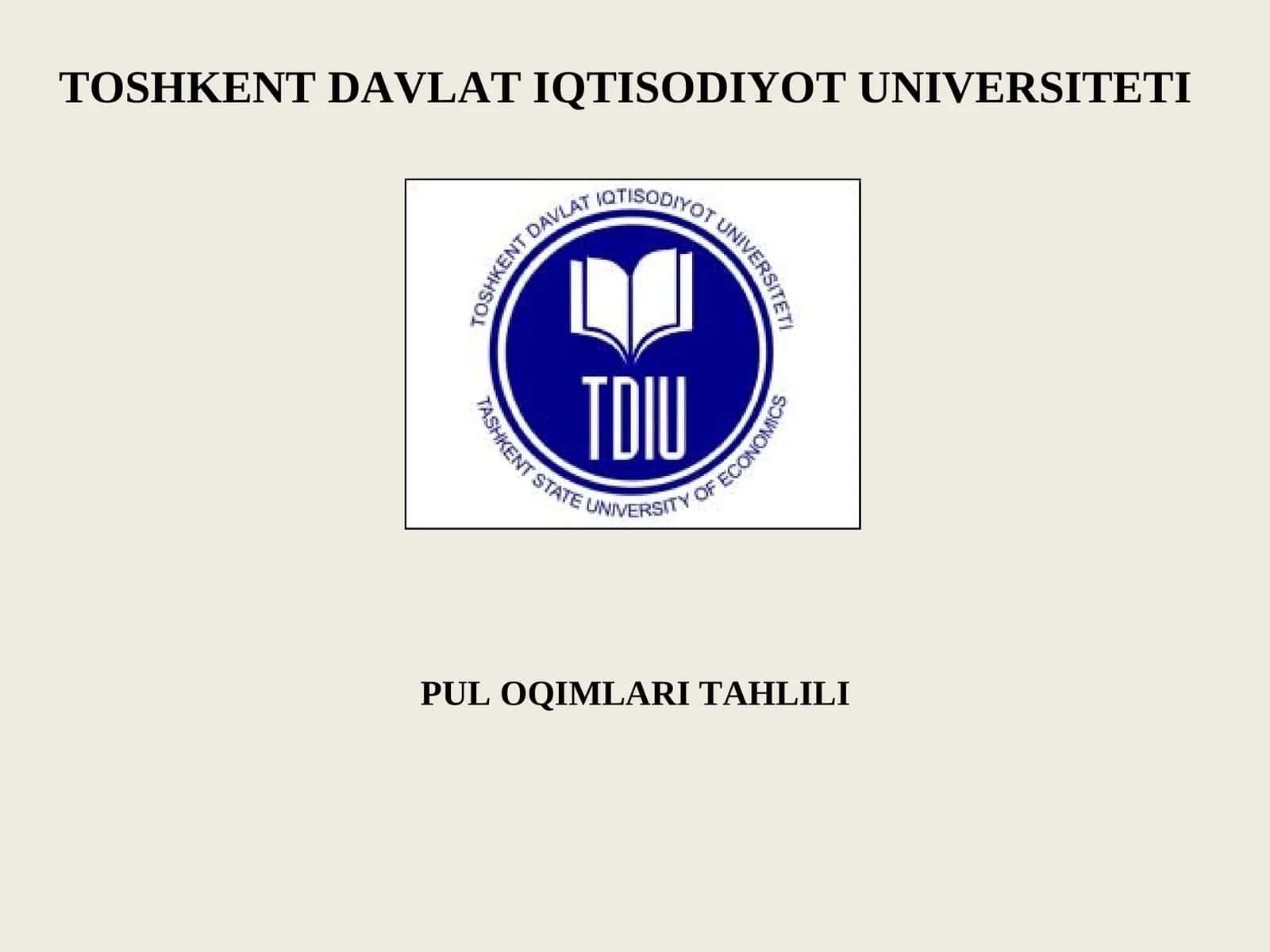 PUL OQIMLARI TAHLILI 1