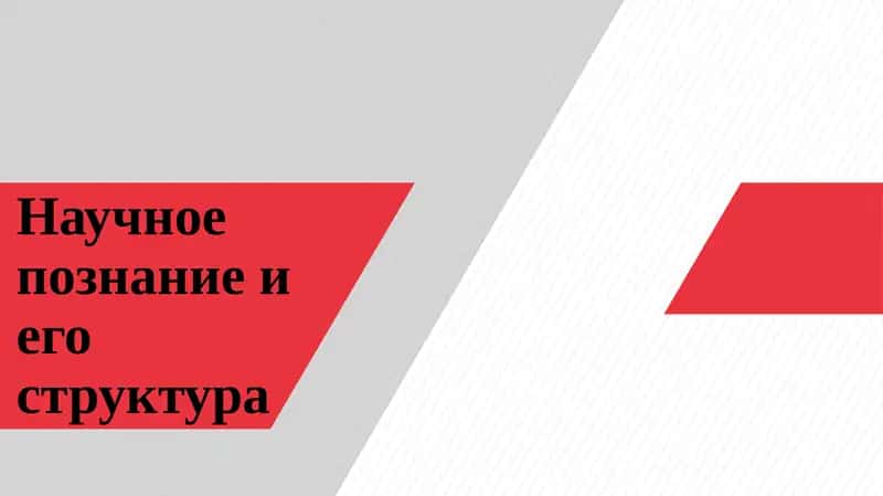 Научное познание и его структура 1