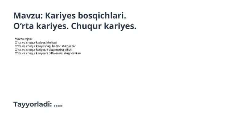 Kariyes bosqichlari 1