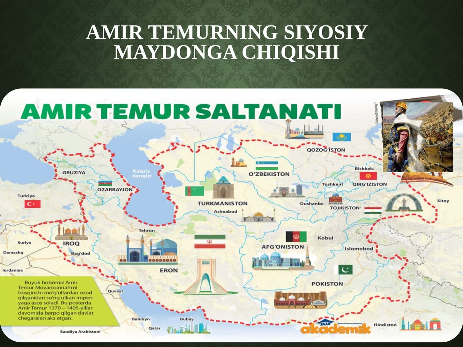 Amir Temurning siyosiy maydonga chiqishi 1