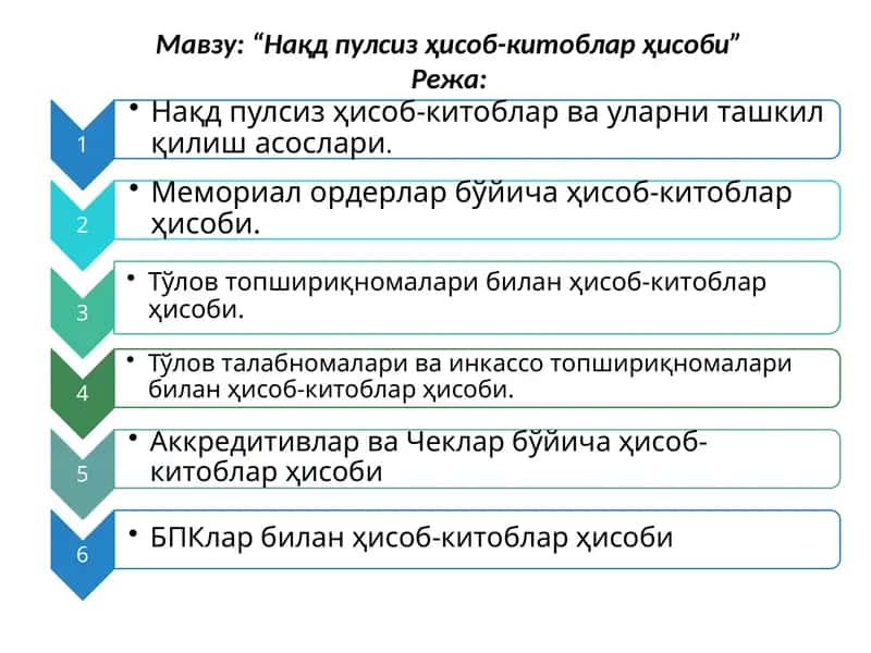 Нақдпулсизҳисоб-китобларҳисоби 1