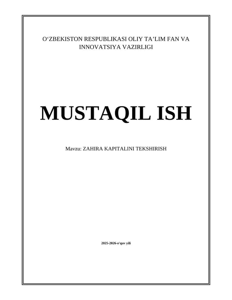 ZAHIRA KAPITALINI TEKSHIRISH 1