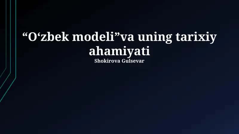 Oʻzbek modeli 1