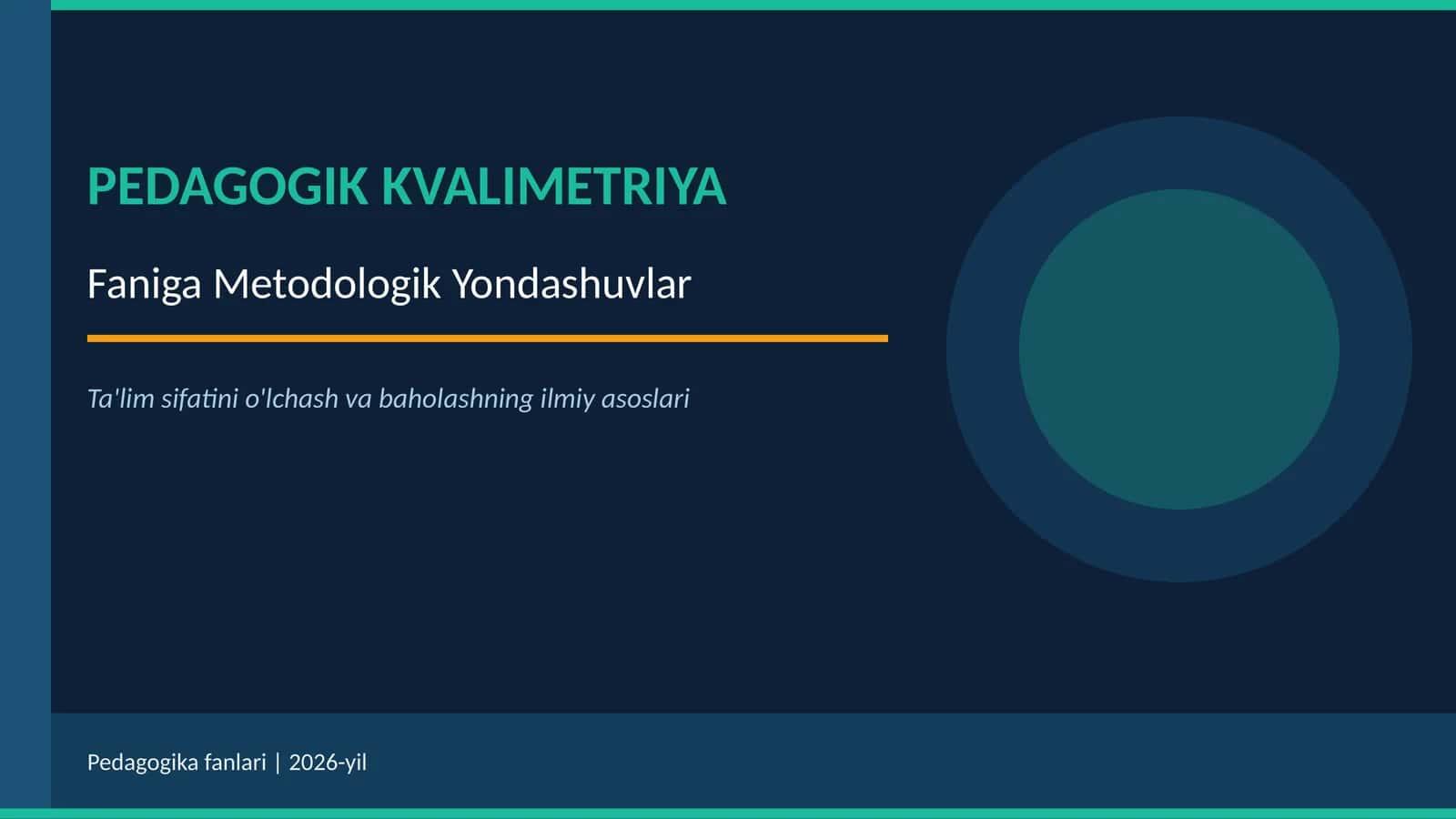 PEDAGOGIK KVALIMETRIYA 1