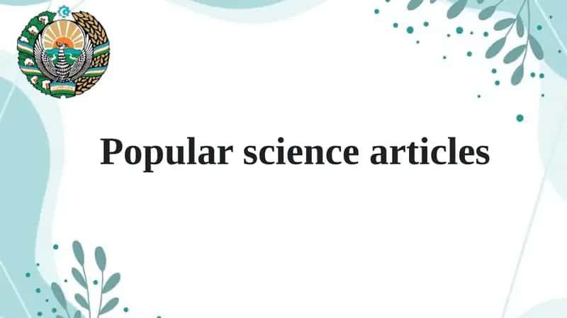 Popular science articles 1