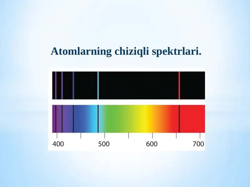 Atomlarning chiziqli spektrlari 1
