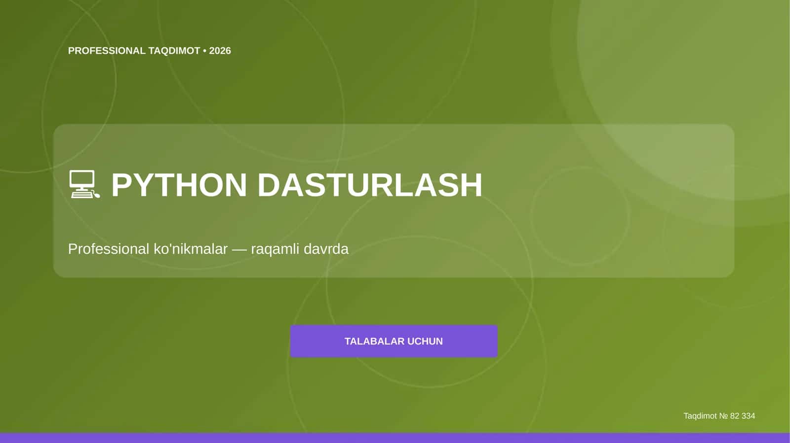 Python dasturlash: professional ko'nikmalar (raqamli davrda) [talabalar uchun] 1