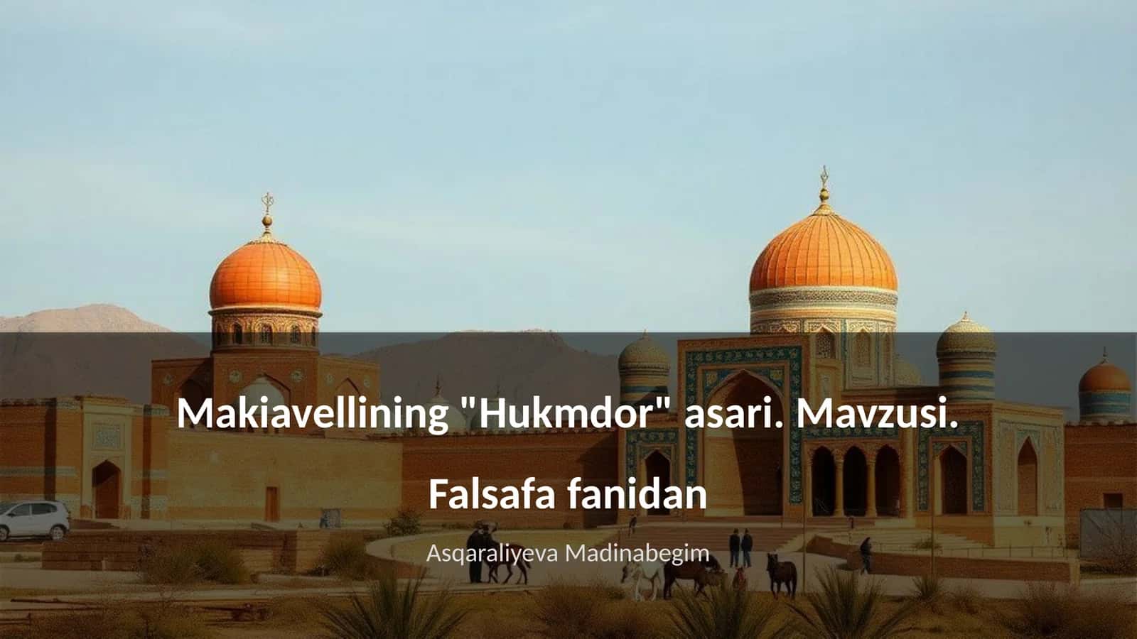 Makivelli "Hukmdor" asari 1