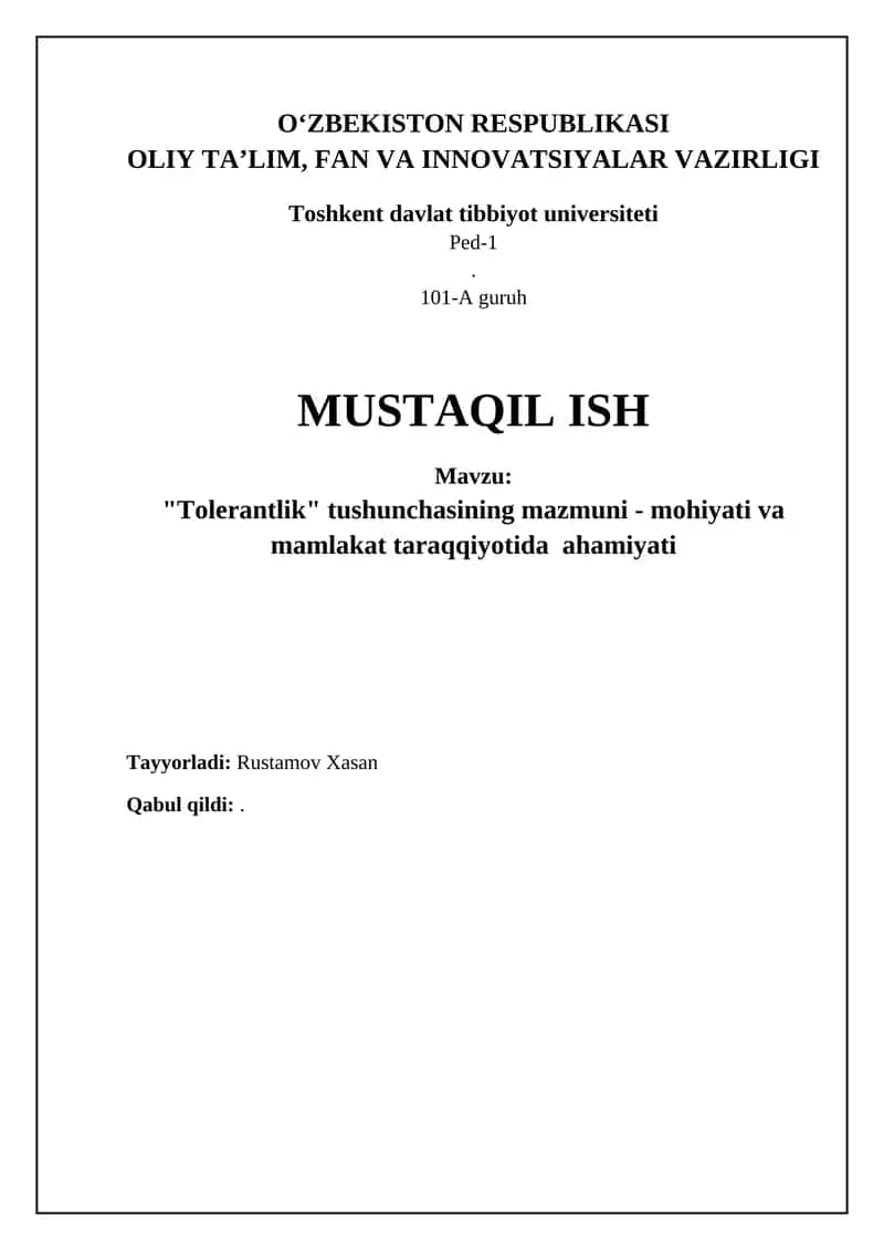 Tolerantlik: Ta'rif, Mohiyat va Tarixiy Asoslar 1