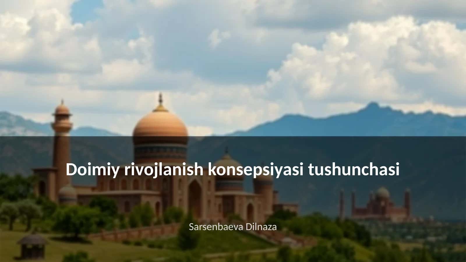 Doimiy rivojlanish konsepsiyasi tushunchasi 1