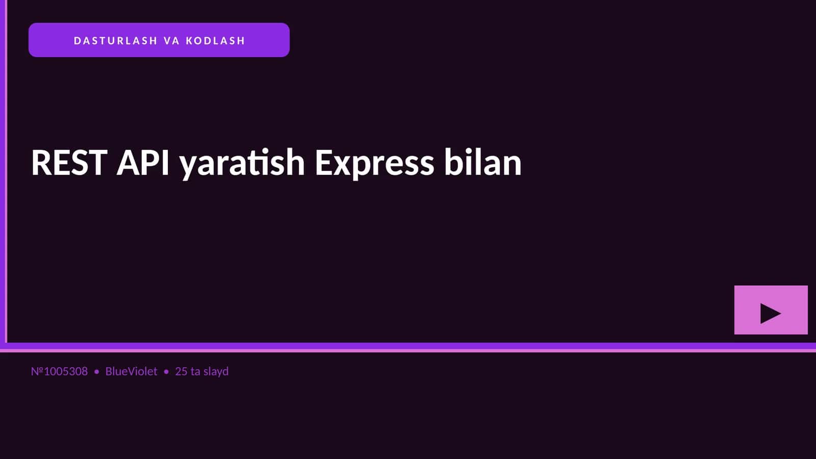 REST API yaratish Express bilan 1