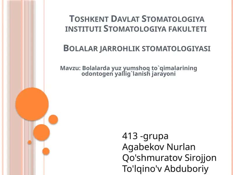 Bolalar jarrohlik stomatologiyasi 1
