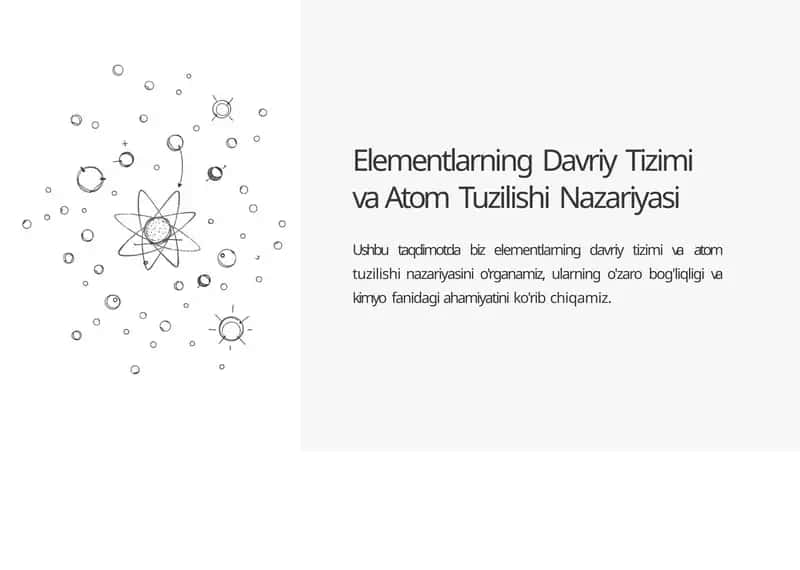 Elementlarning Davriy Tizimi va Atom Tuzilishi Nazariyasi 1