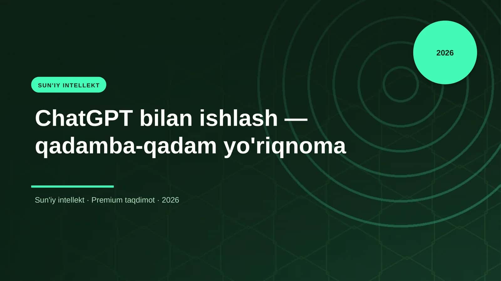 ChatGPT bilan ishlash — qadamba-qadam yo'riqnoma 1