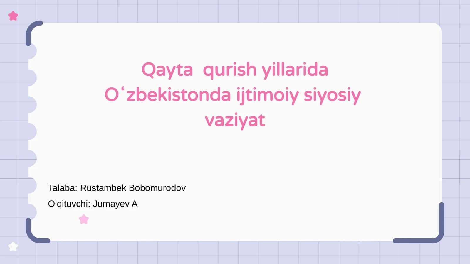 Qayta qurish yillarida Oʻzbekistonda ijtimoiy siyosiy vaziyat 1