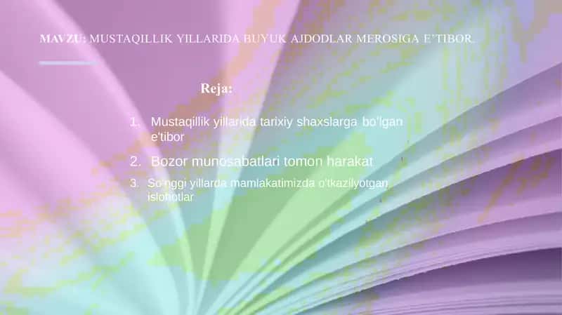 MUSTAQILLIK YILLARIDA BUYUK AJDODLAR MEROSIGA EʼTIBOR.​ 1