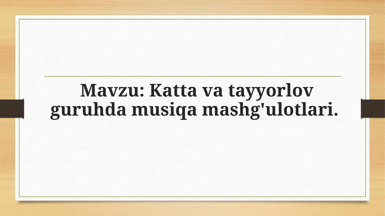 Katta va tayyorlov guruhda musiqa mashg'ulotlari 1