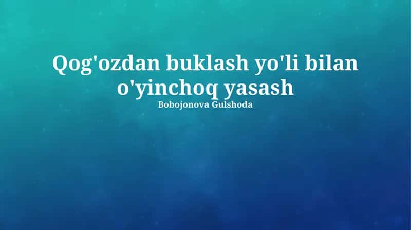 Murakkab Qog'oz O'yinchoqlarini Tayyorlash 1
