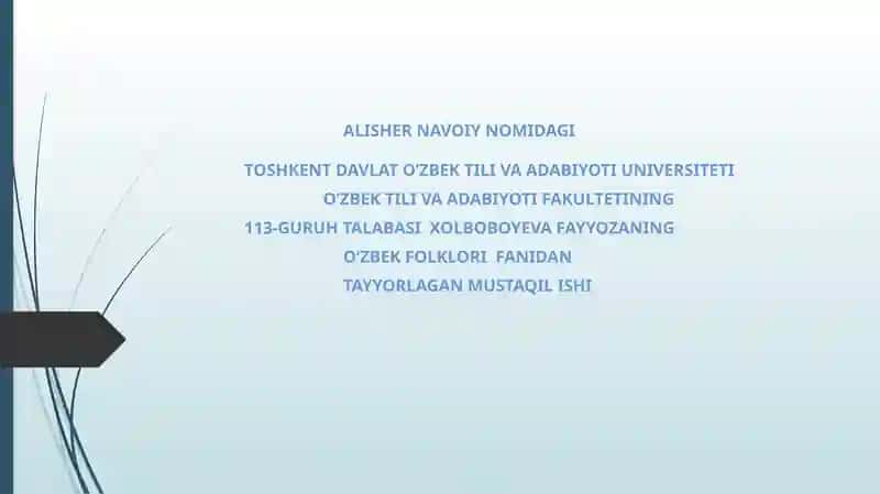 Marosim folklori oilaviy va mavsumiy marosimlar janr xusussiyatlari