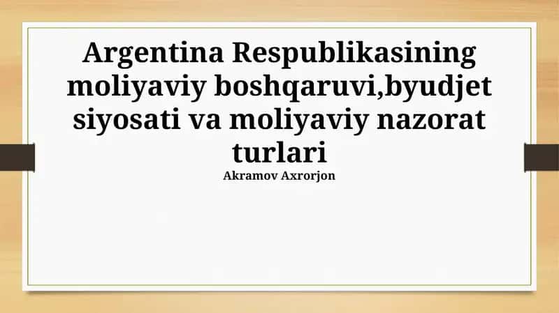 Moliya Nazoratining Turlari 1