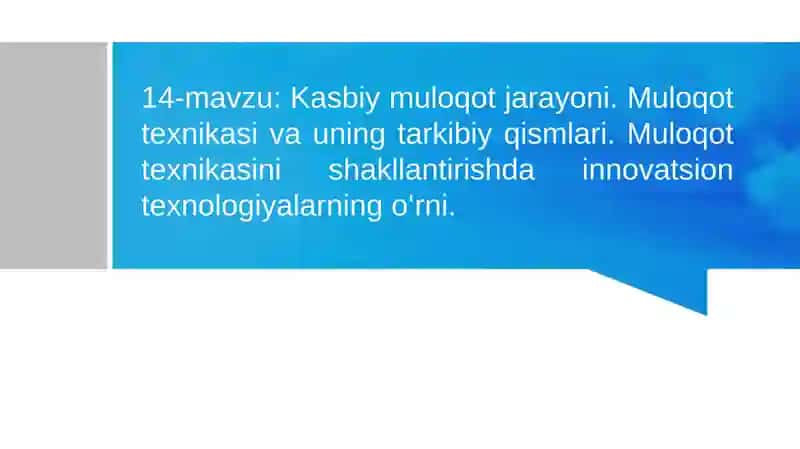 Kasbiy muloqot jarayoni 1