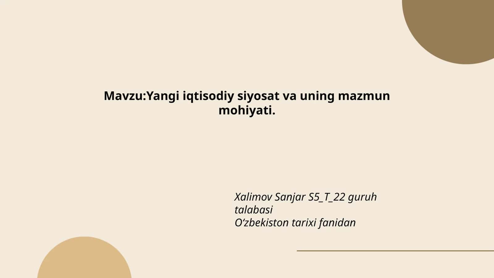 Yangi iqtisodiy siyosat va uning mazmun mohiyati 1