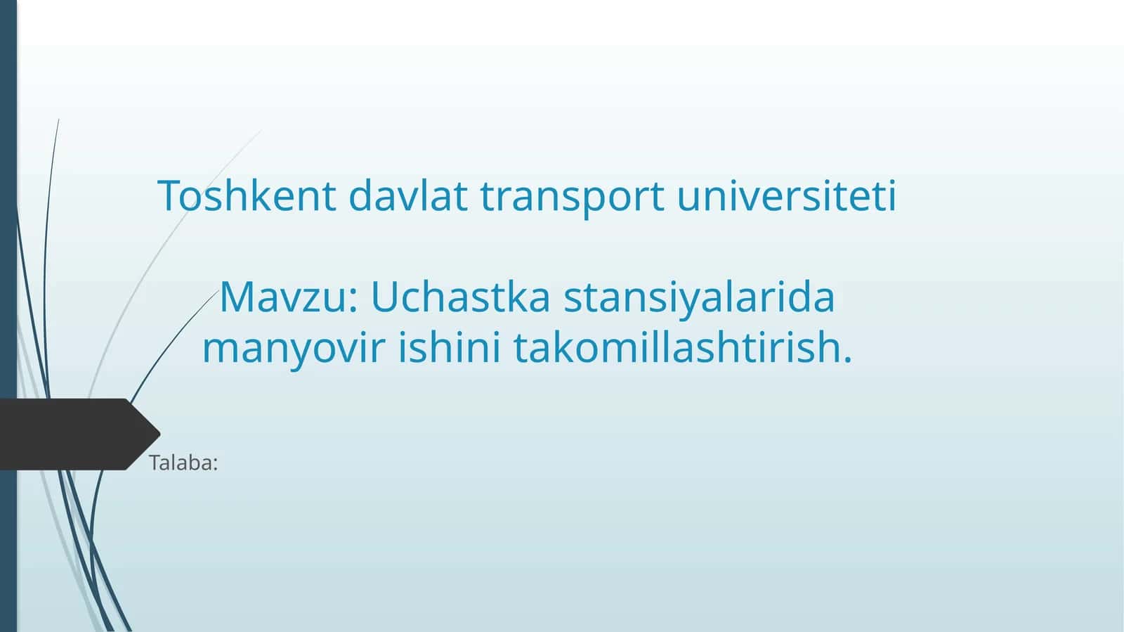 Uchastka stansiyalari da manyovirishni takomillashtirish 1
