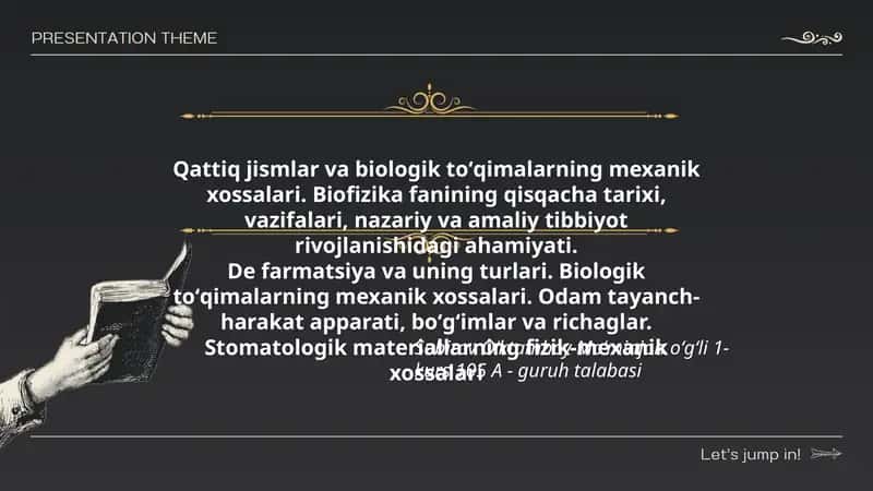 Qattiq jismlar va biologik toʻqimalarning mexanik xossalari 1