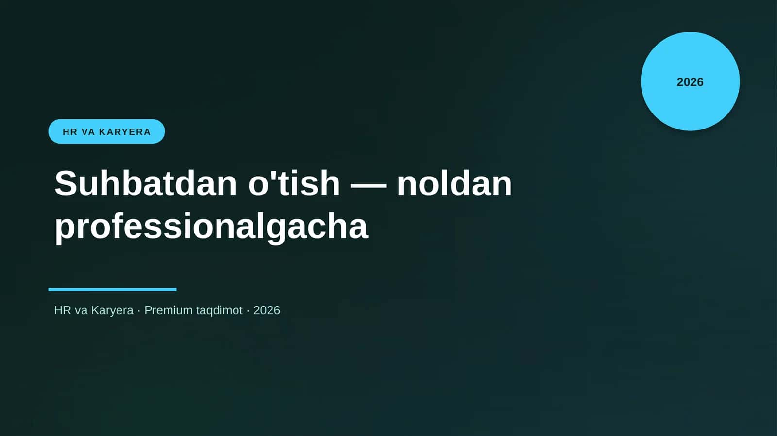 Suhbatdan o'tish — noldan professionalgacha 1