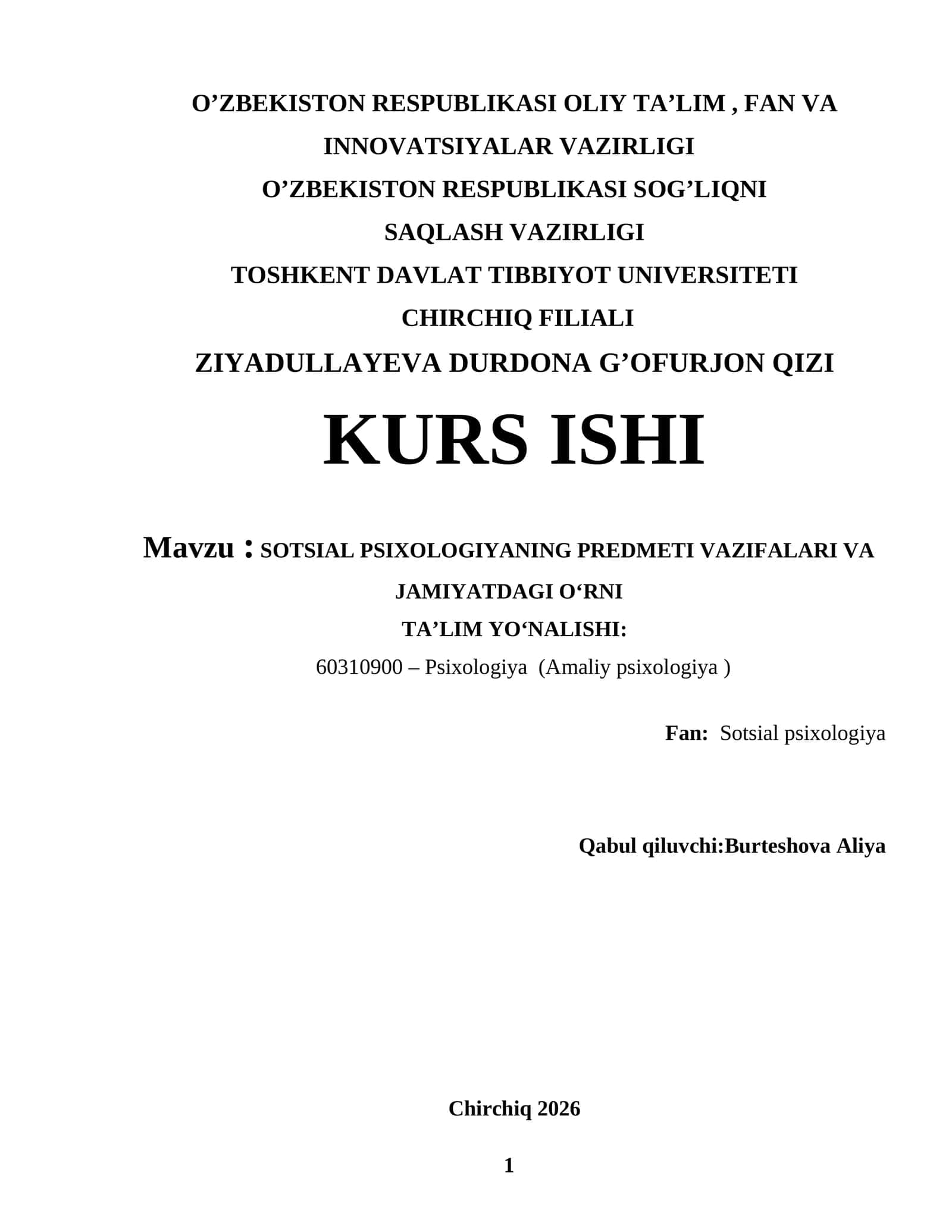 SOTSIAL PSIXOLOGIYADA SHAXS, GURUH VA JAMIYAT MUNOSABATLARI 1